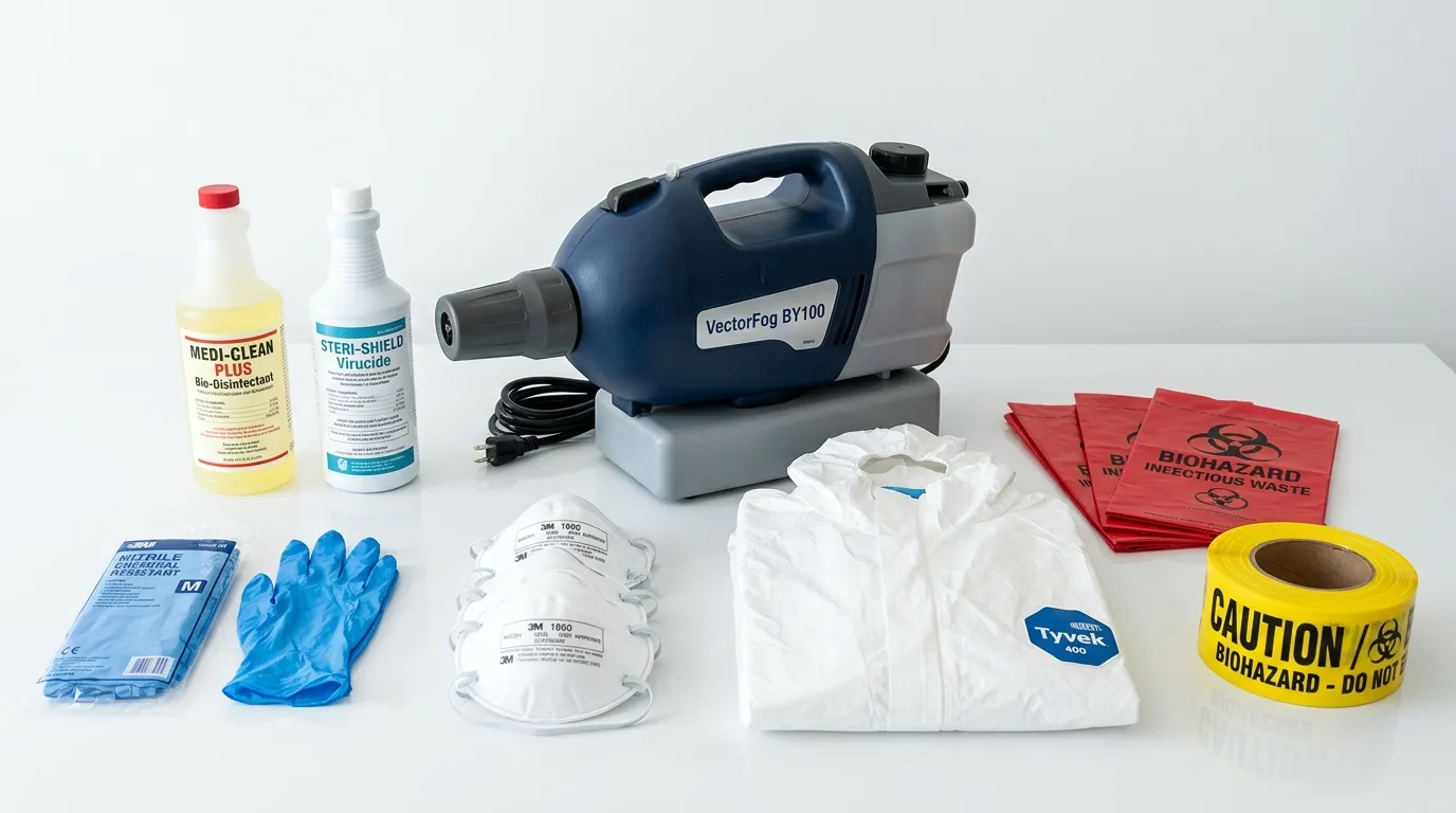 Professional biohazard remediation crew working in Milltown